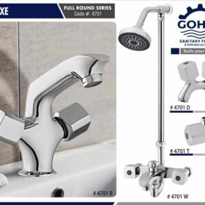Deluxe Bath Set By Gohar Sanitary Fittings - Full Round Series Cod-4701