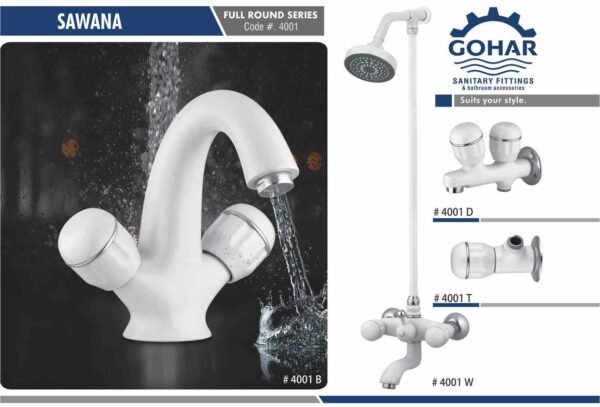 Sawana Bath Set By Gohar Sanitary Fittings - Full Round Series Cod-4001
