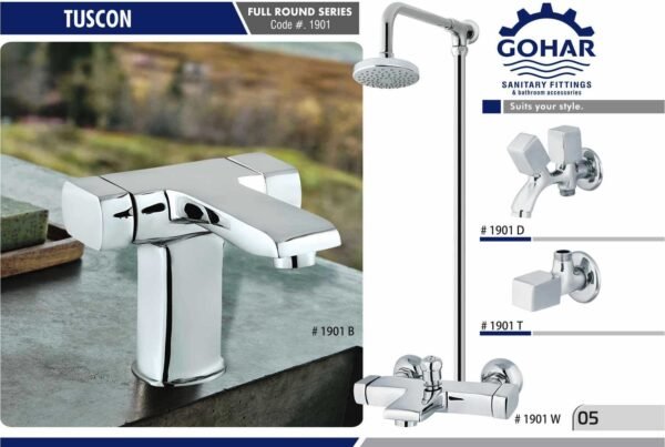 Tuscon Bath Set By Gohar Sanitary Fittings - Full Round Series Cod-1901